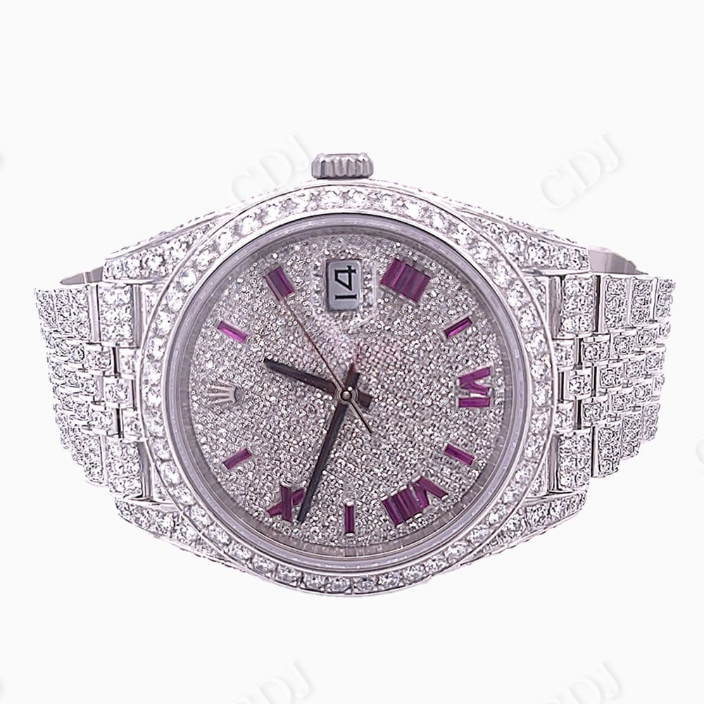 Rolex Stainless Steel Diamond Custom Watch  customdiamjewel   