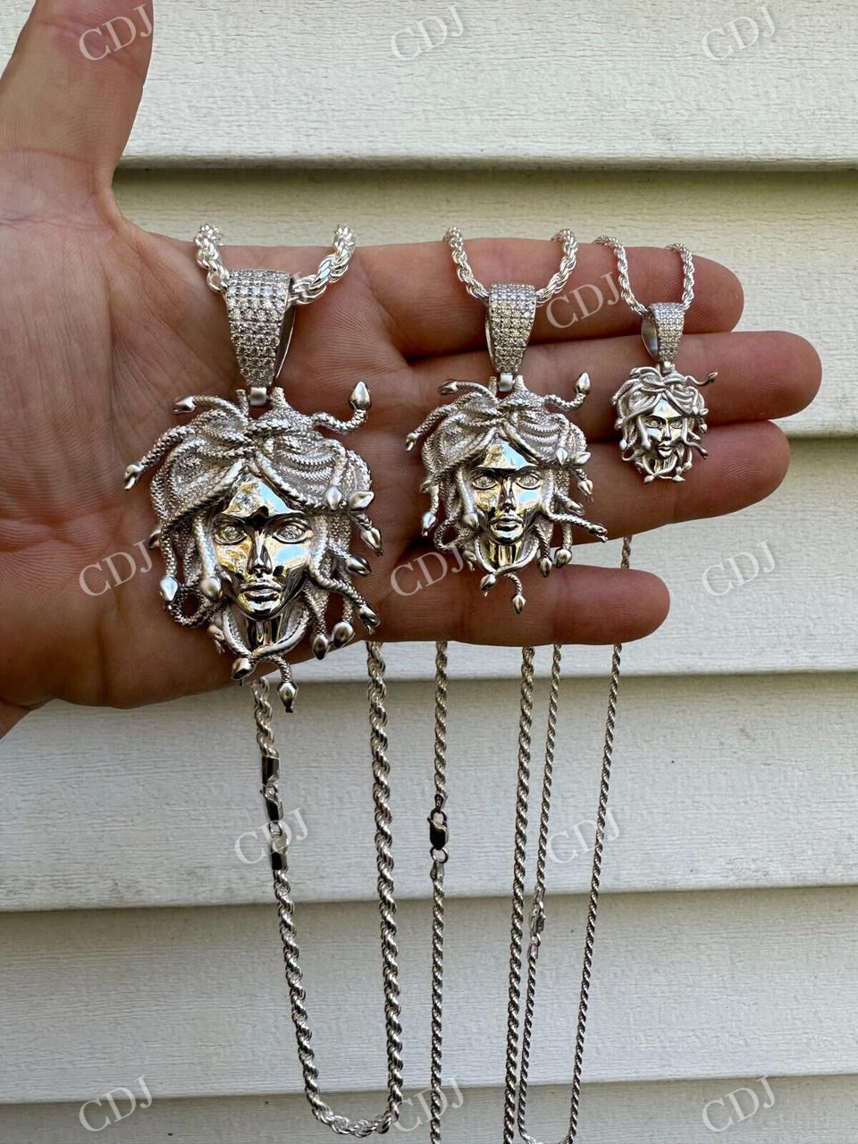 925 Sterling Silver Medusa Head Pendant  customdiamjewel   