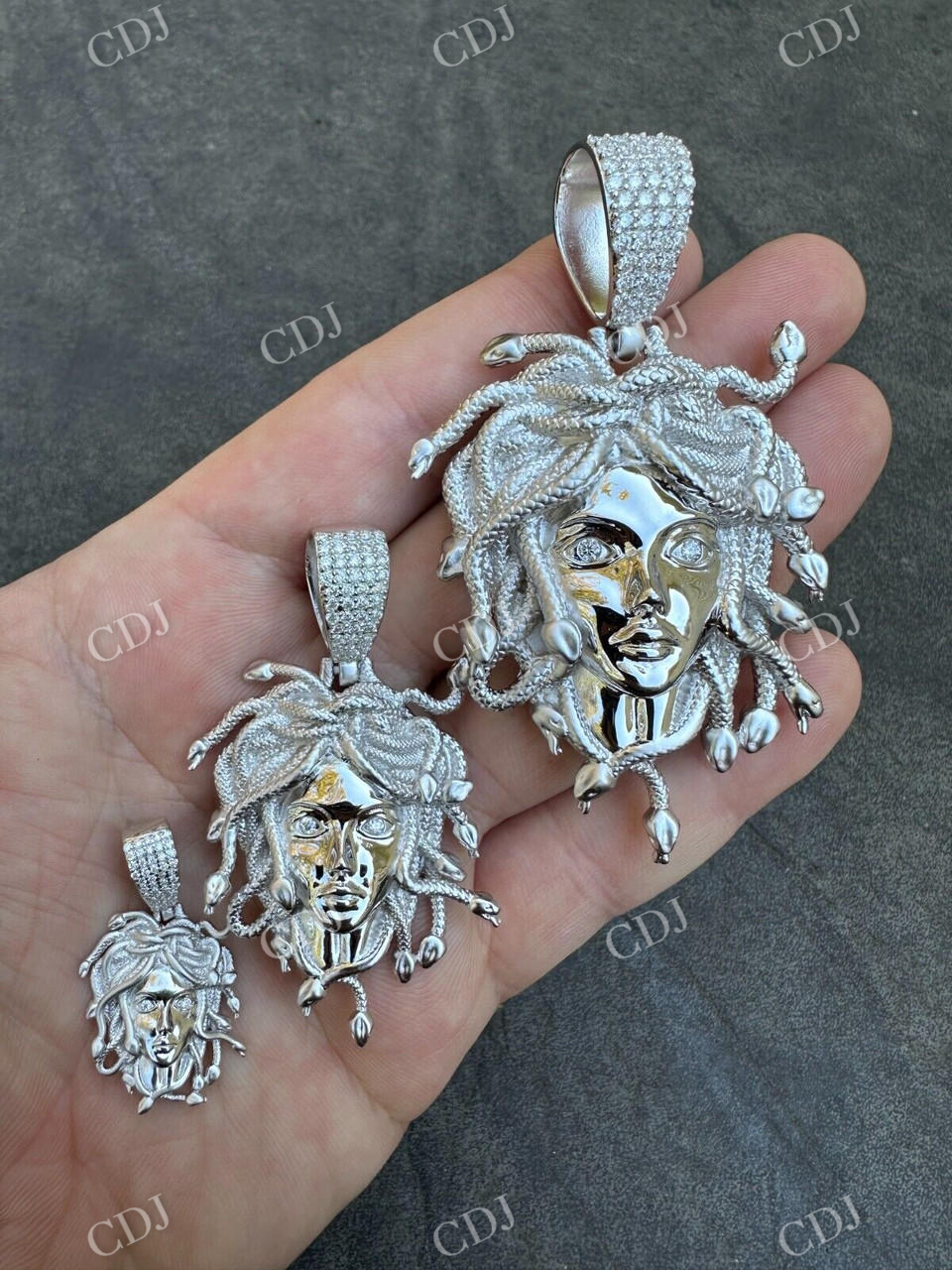 925 Sterling Silver Medusa Head Pendant  customdiamjewel   