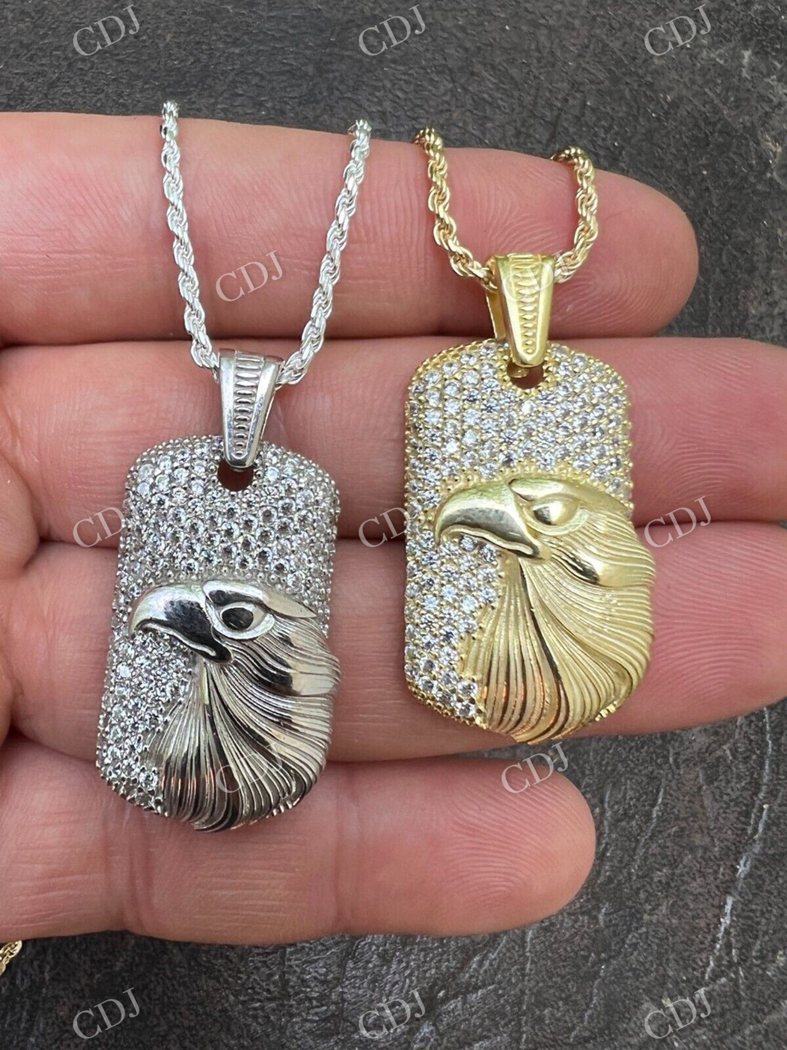 14k Gold Eagle Bird Pendant For Men  customdiamjewel   