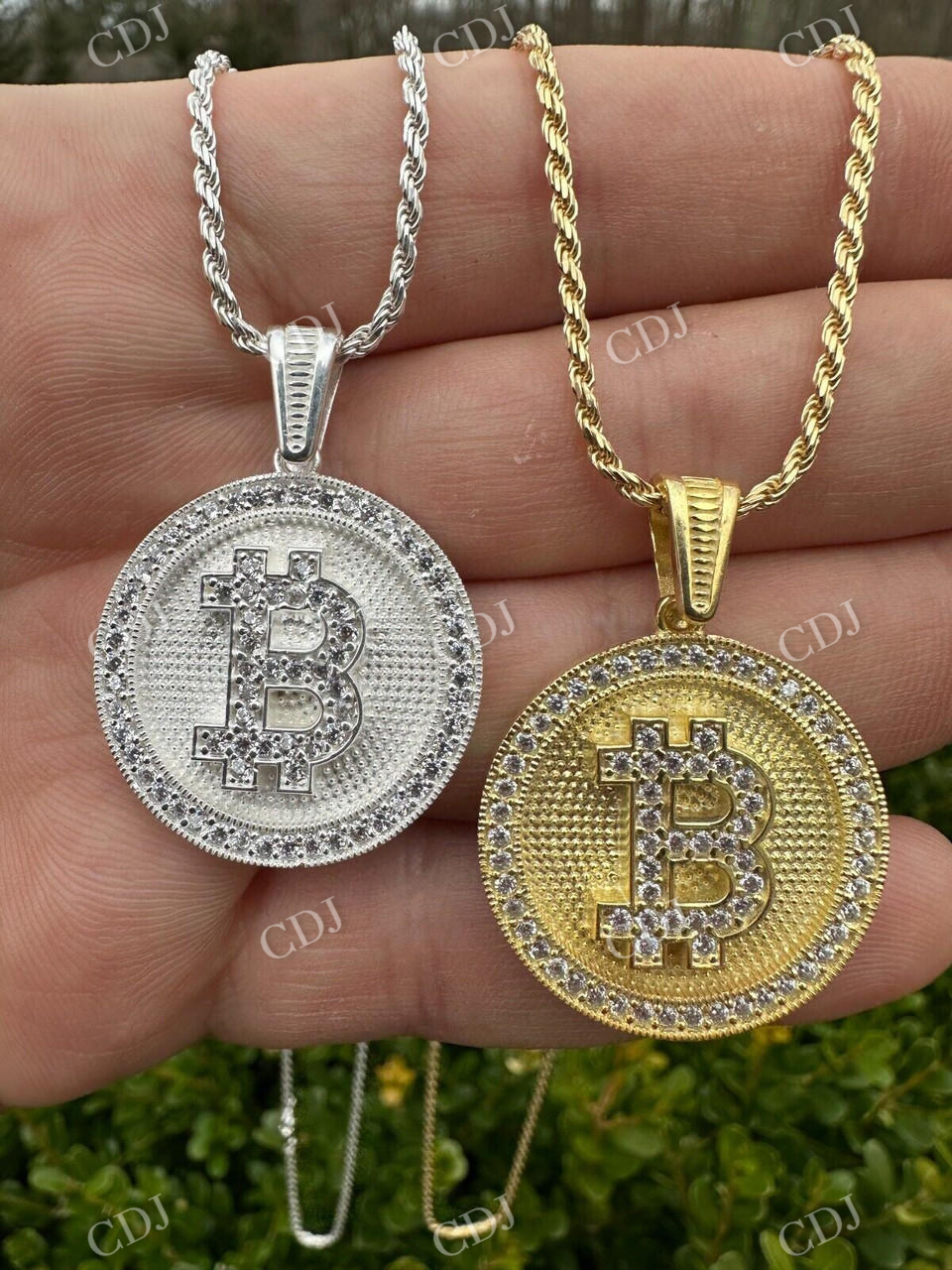 Iced Letter B BITCOIN Diamond Pendant  customdiamjewel   