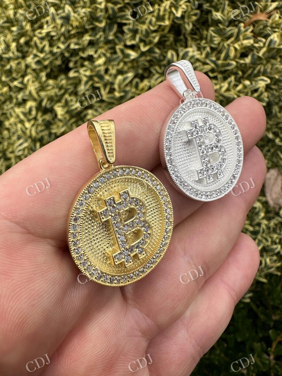 Iced Letter B BITCOIN Diamond Pendant  customdiamjewel   