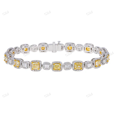 Fancy Yellow CVD Diamonds Bracelet hip hop jewelry CustomDiamJewel