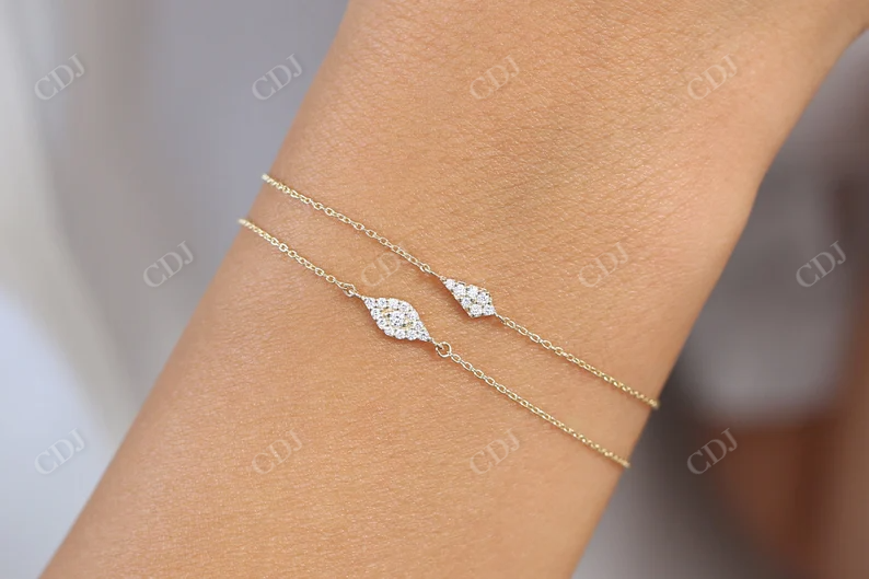 0.10CTW Moissanite Pave Chain Diamond Bracelet  customdiamjewel   