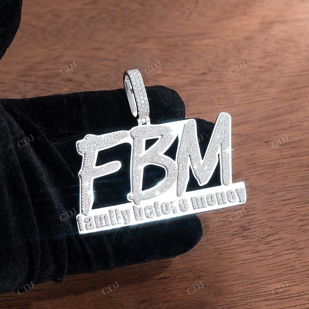 Custom FBM Letter Iced Out Hip Hop Pendant hip hop jewelry CustomDiamJewel   