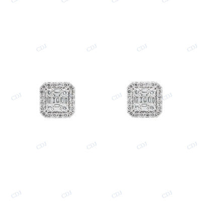 Unique Squre Design Moissanite Diamond Earrings hip hop jewelry CustomDiamJewel