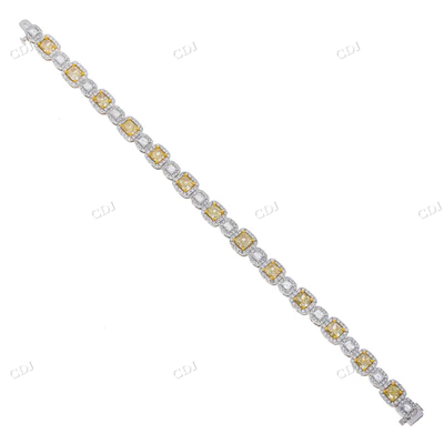 Fancy Yellow CVD Diamonds Bracelet hip hop jewelry CustomDiamJewel