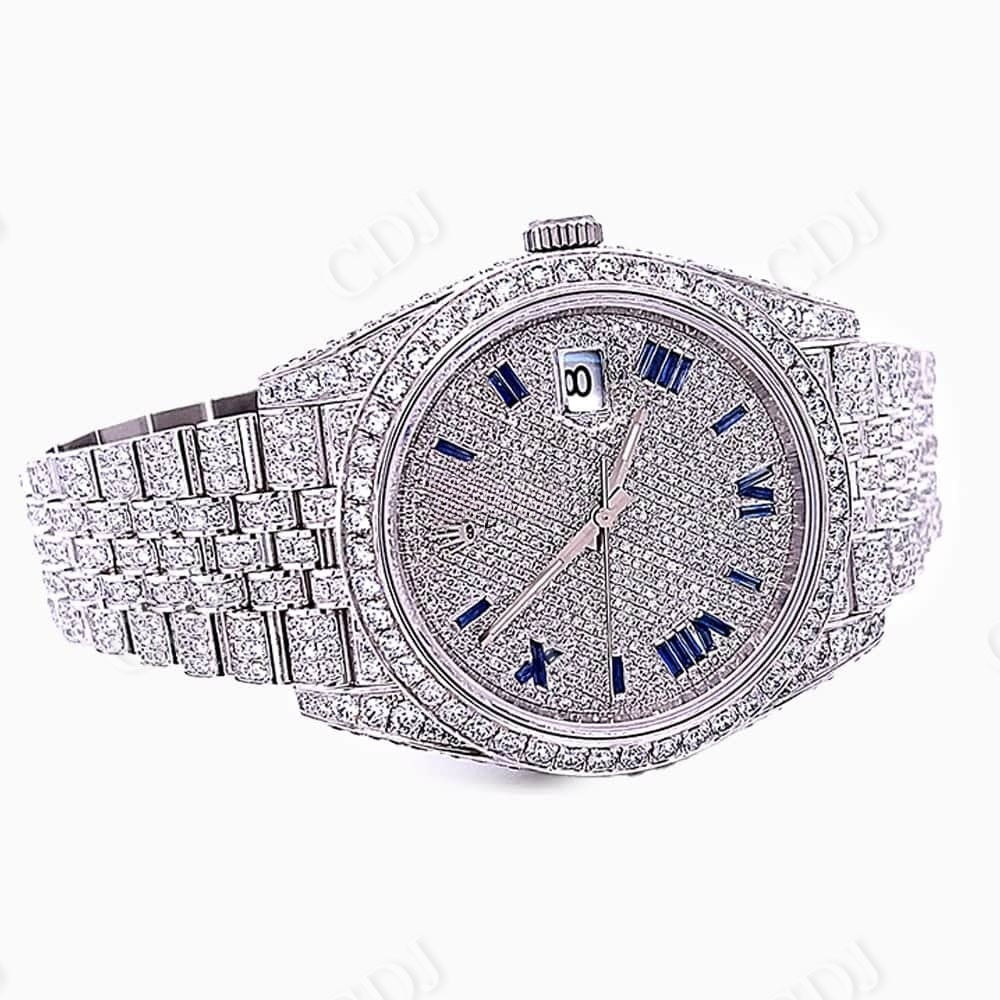 Rolex Sapphire Roman Numeral Dial Diamond Watch  customdiamjewel   