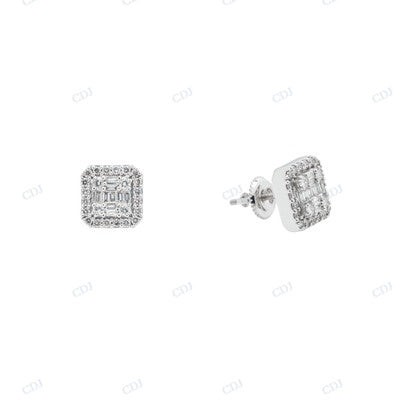 Unique Squre Design Moissanite Diamond Earrings hip hop jewelry CustomDiamJewel