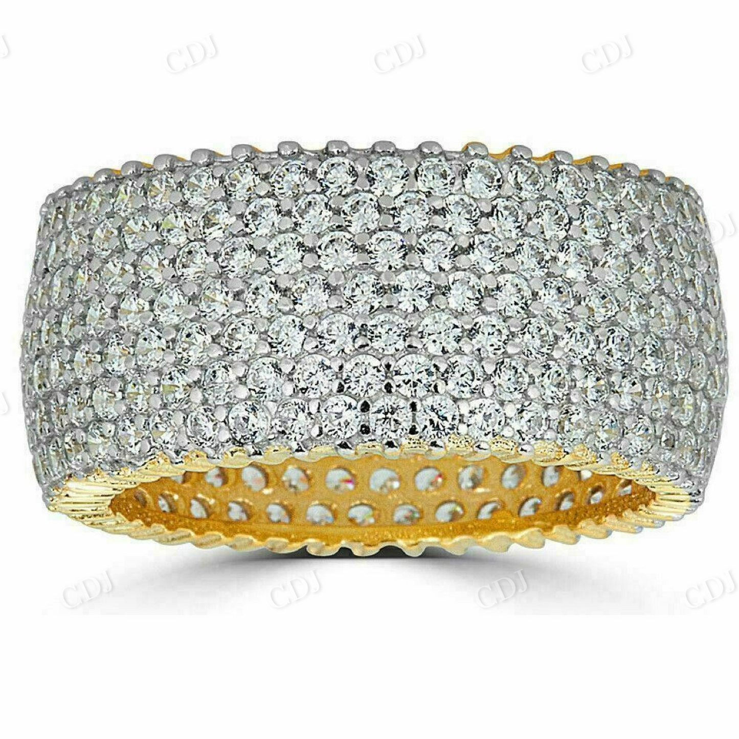 Round Cut Diamond Icy Eternity Wedding Band  customdiamjewel   