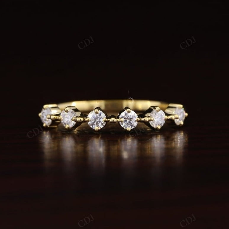 Floating 0.42CTW Round Cut Lab Grown Diamond Eternity Wedding Band  customdiamjewel 10KT Yellow Gold VVS-EF