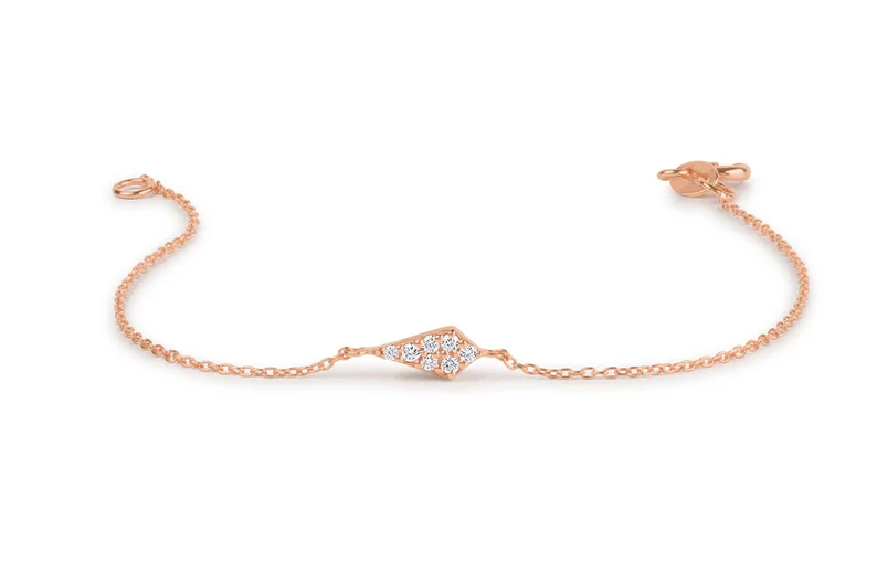 0.10CTW Moissanite Pave Chain Diamond Bracelet  customdiamjewel Sterling Silver Rose Gold VVS-EF