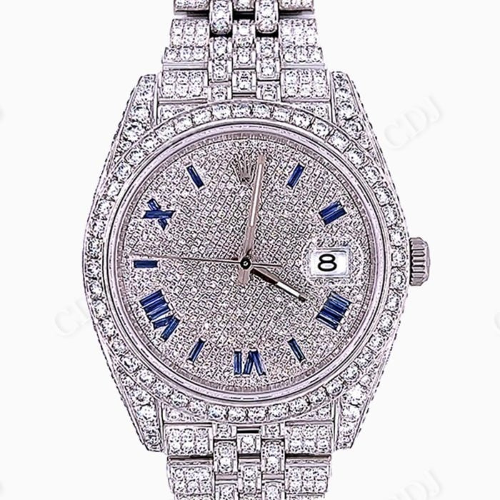 Rolex Sapphire Roman Numeral Dial Diamond Watch  customdiamjewel   