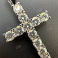 925 Sterling Silver Iced Tennis Cross Pendant  customdiamjewel   