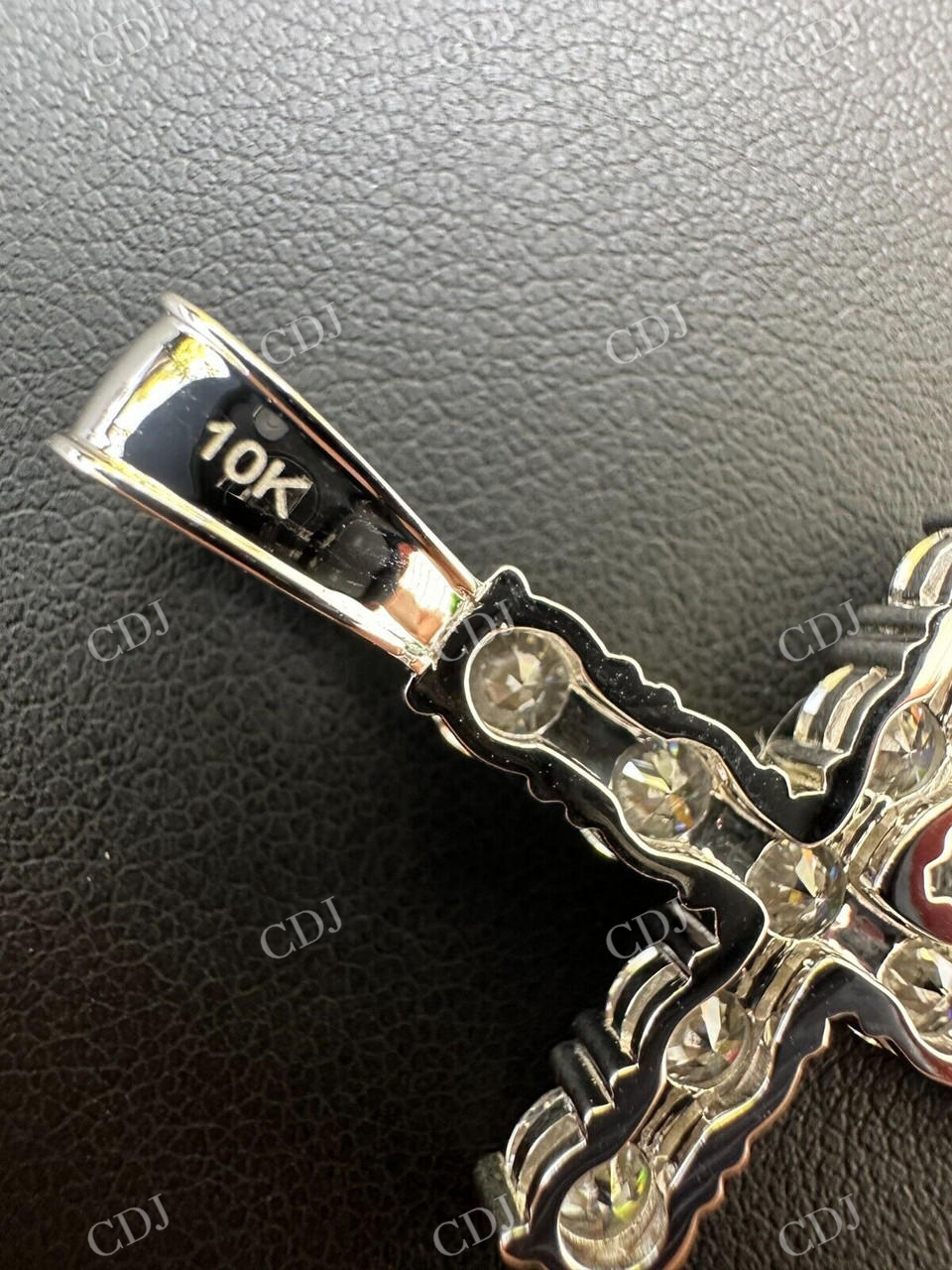 925 Sterling Silver Iced Tennis Cross Pendant  customdiamjewel   