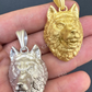 14k Gold Wolf Head Iced Pendant  customdiamjewel   