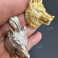 14k Gold Wolf Head Iced Pendant  customdiamjewel   