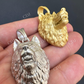 14k Gold Wolf Head Iced Pendant  customdiamjewel   