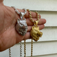 14k Gold Wolf Head Iced Pendant  customdiamjewel   