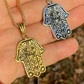 14k Gold Hamsa Hand Of Fatima Pendant  customdiamjewel   