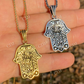 14k Gold Hamsa Hand Of Fatima Pendant  customdiamjewel   