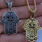 14k Gold Hamsa Hand Of Fatima Pendant  customdiamjewel   