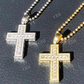 Iced Out Cross Round Diamond Pendant  customdiamjewel   