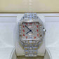 Cartier Santos Baguette On Belt Red Arabic Digit Moissanite Watch  customdiamjewel   