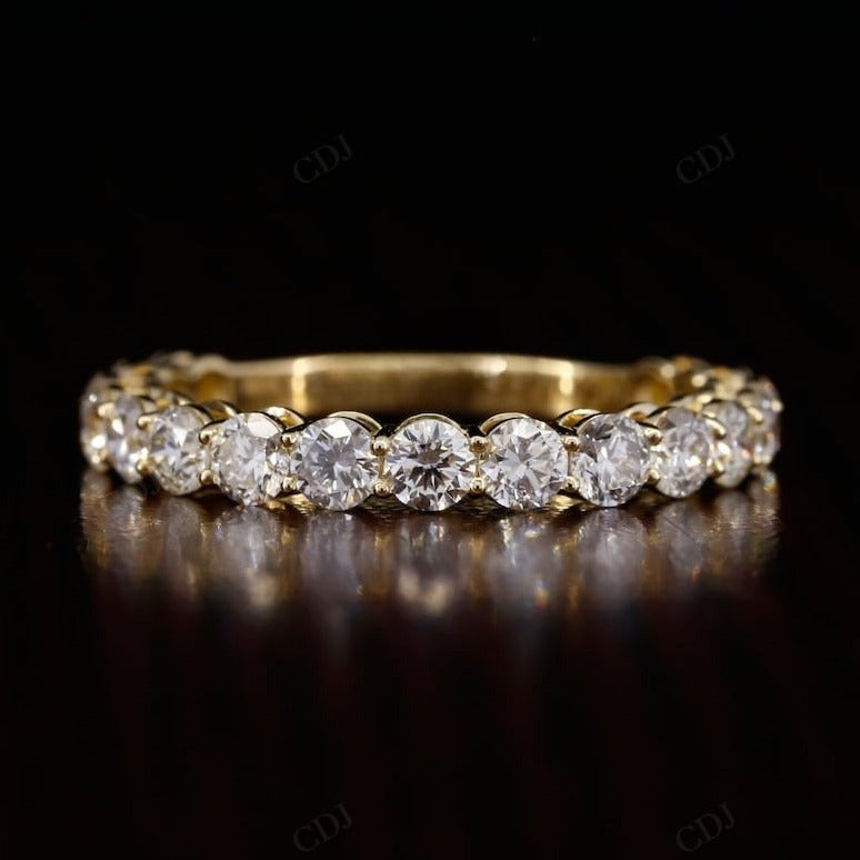 3.00MM Round Cut Lab Grown Diamond 3/4 Eternity Wedding Band  customdiamjewel 10KT Yellow Gold VVS-EF