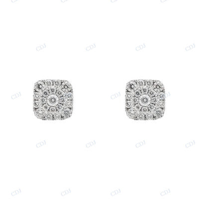 Square Shape Cluster Hip Hop Earring Engagement Ring CustomDiamJewel