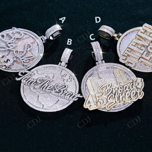 Super Quality Customized Disk Pendant hip hop jewelry CustomDiamJewel   