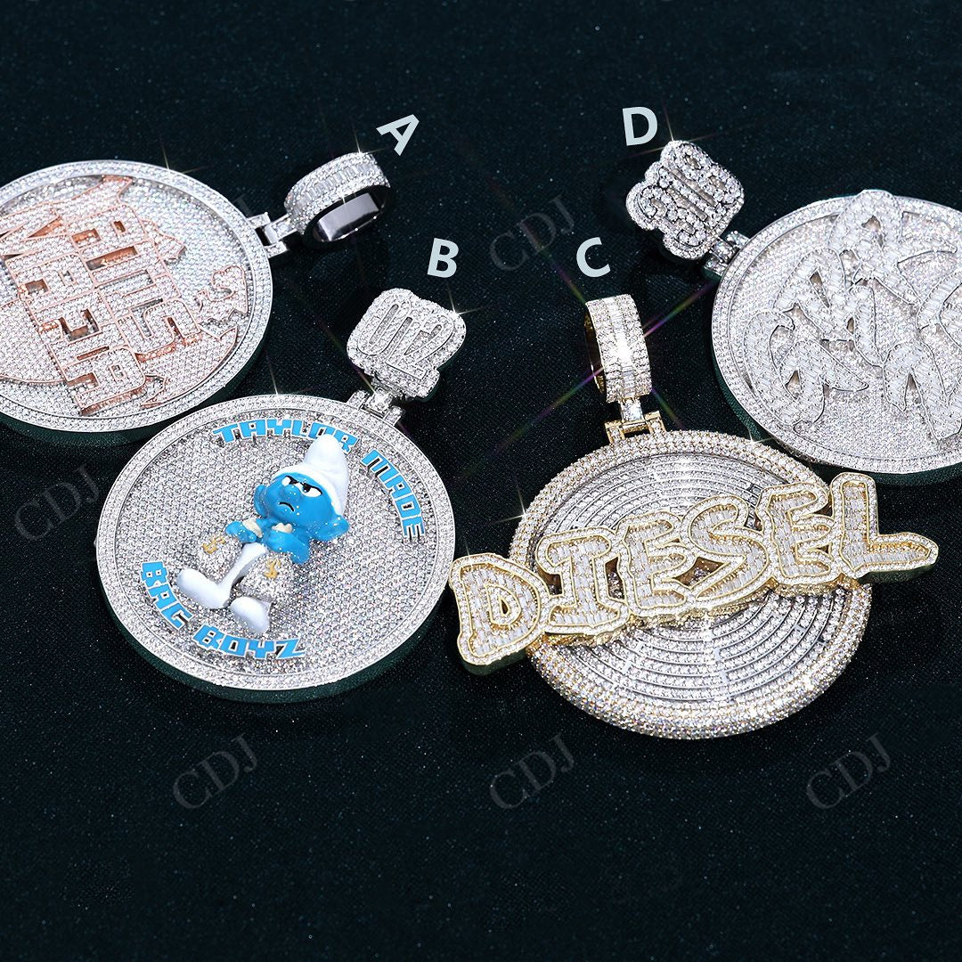 Super Quality Customized Disk Pendant hip hop jewelry CustomDiamJewel   