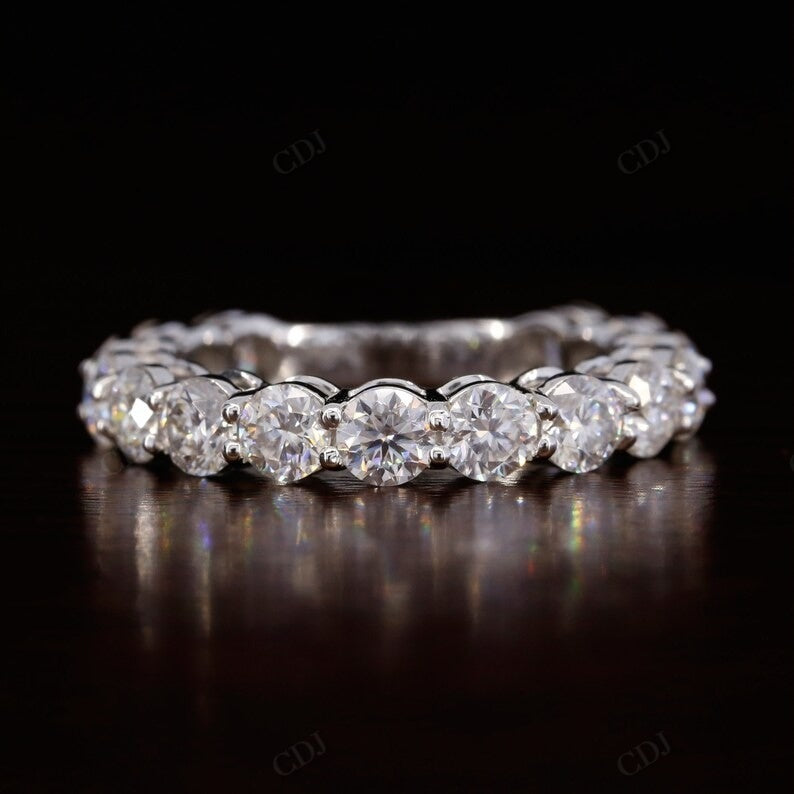 3.00MM Round Cut Lab Grown Diamond 3/4 Eternity Wedding Band  customdiamjewel 10KT White Gold VVS-EF