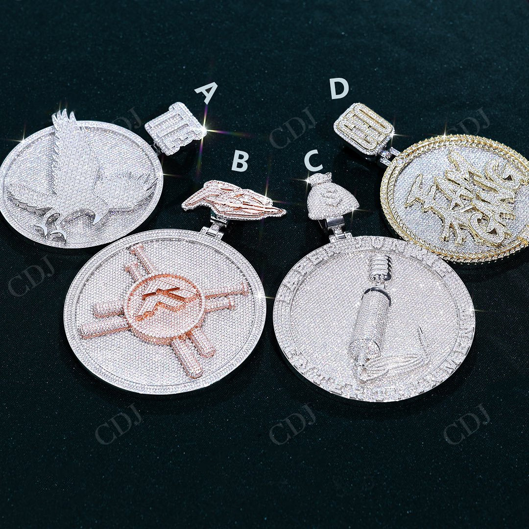 Super Quality Customized Disk Pendant hip hop jewelry CustomDiamJewel   