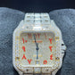 Cartier Santos Baguette On Belt Red Arabic Digit Moissanite Watch  customdiamjewel   