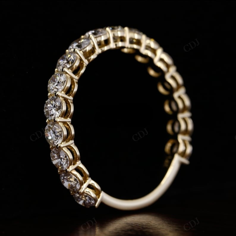 3.00MM Round Cut Lab Grown Diamond 3/4 Eternity Wedding Band  customdiamjewel   