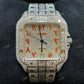 Cartier Santos Baguette On Belt Red Arabic Digit Moissanite Watch  customdiamjewel   