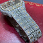 Cartier Santos Baguette On Belt Red Arabic Digit Moissanite Watch  customdiamjewel   