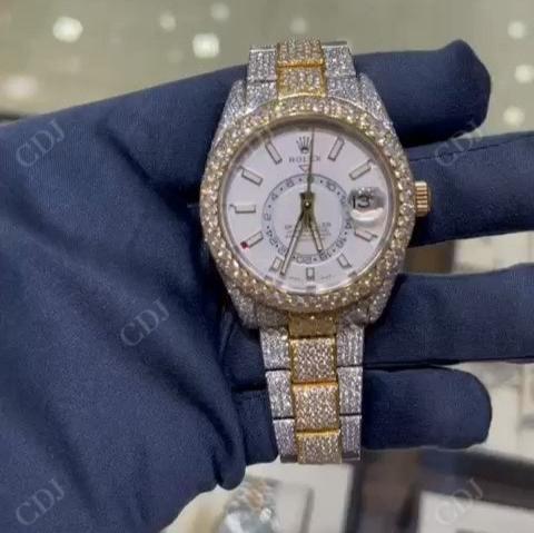 Rolex Oyster Moissanite Studded Watch hip hop jewelry CustomDiamJewel   