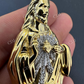 14k Gold Big Jesus Piece Iced Pendant  customdiamjewel   