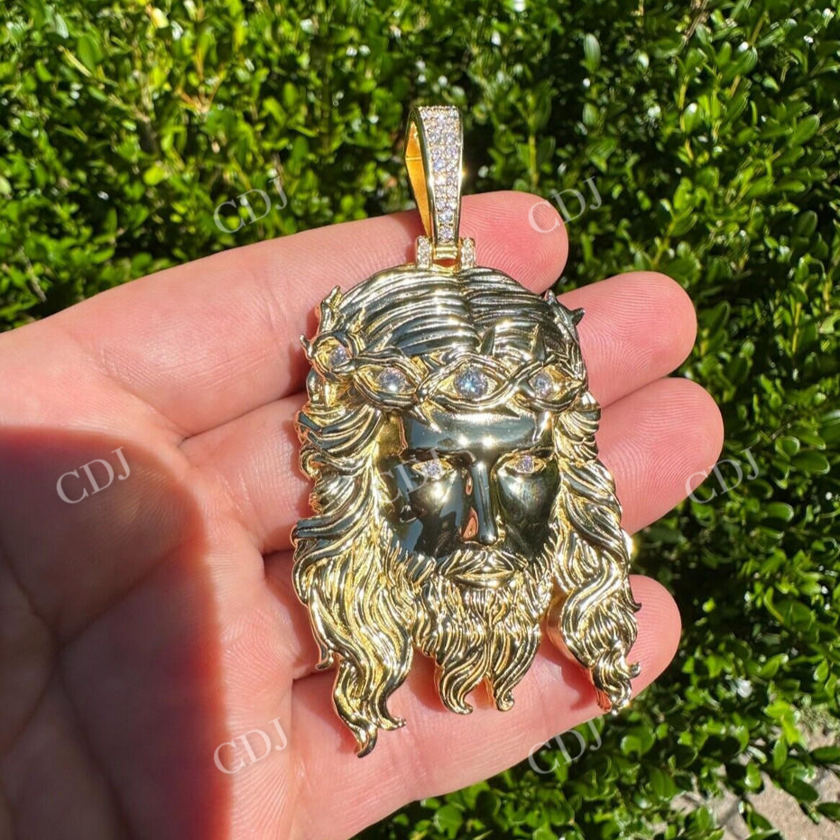 14k Gold Jesus Piece Hip hop Pendant  customdiamjewel   