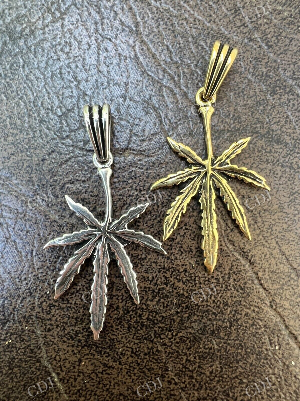 925 Sterling Silver Marijuana Leaf Pendant  customdiamjewel   