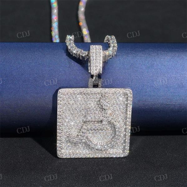 2 Layer Wheelchair Handicap Diamond Pendant  customdiamjewel   