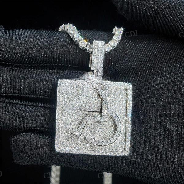 2 Layer Wheelchair Handicap Diamond Pendant  customdiamjewel   