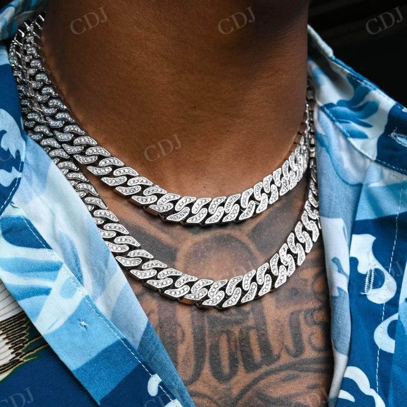 Cuban Reversible hip hop Chain White Gold For Men  customdiamjewel   