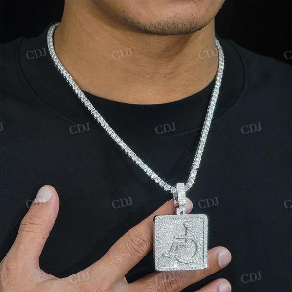 2 Layer Wheelchair Handicap Diamond Pendant  customdiamjewel   