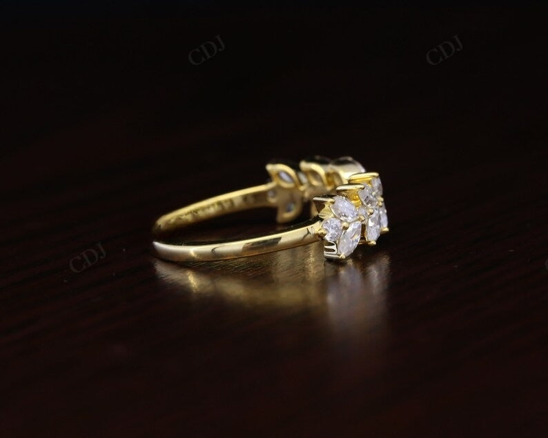 0.97CTW Marquise And Round Lab Grown Diamond Floral Wedding Band  customdiamjewel   