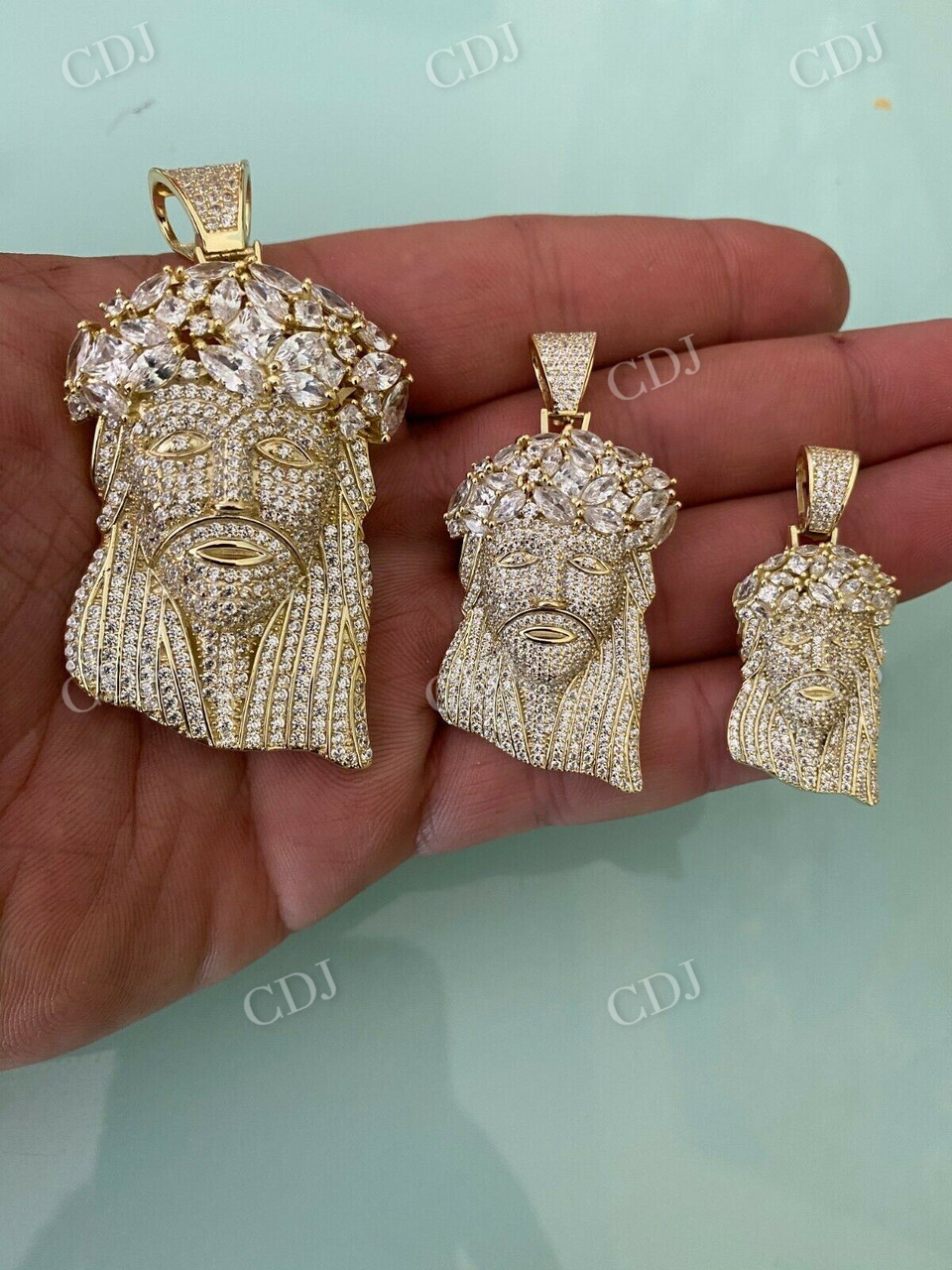 Hip Hop Jesus Piece Flooded Diamond Pendant  customdiamjewel   