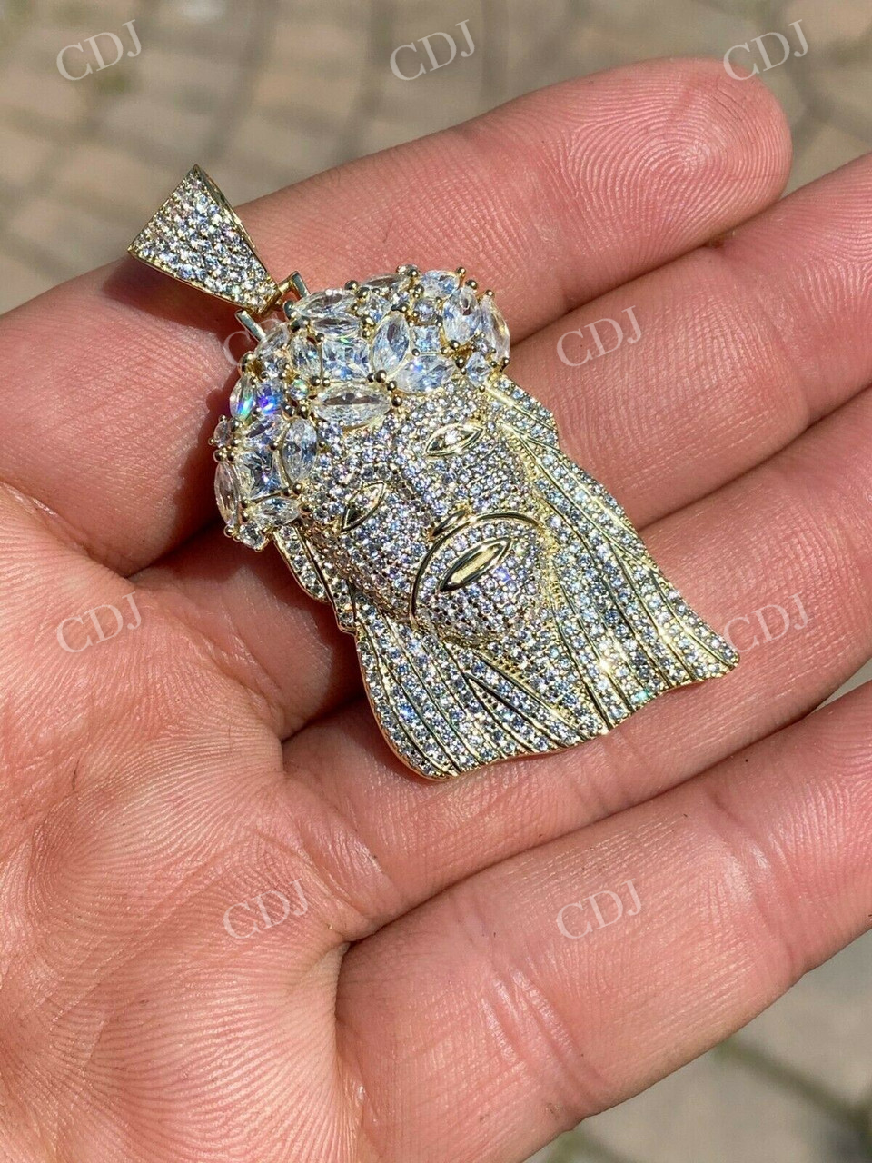 Hip Hop Jesus Piece Flooded Diamond Pendant  customdiamjewel   