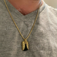 14k Gold Hip Hop Iced Pendant  customdiamjewel   